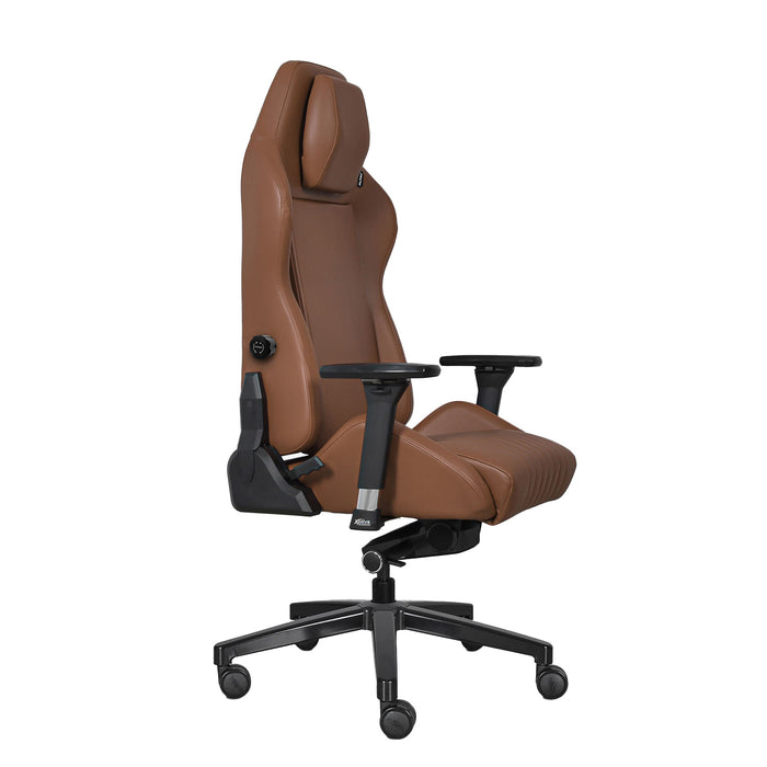 ALTAY Business gamer szék, sínesen állítható nyakpárna, integrált deréktámasz, 4D kartámasz, barna műbőr