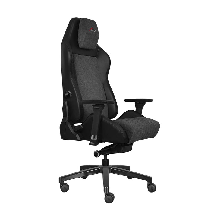 ALTAY Business gamer szék, sínesen állítható nyakpárna, integrált deréktámasz, 4D kartámasz, prémium szövet - fekete műbőr betét