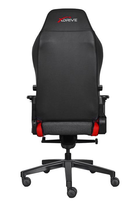 ALTAY Business gamer szék, sínesen állítható nyakpárna, integrált deréktámasz, 4D kartámasz, prémium szövet - piros műbőr betét