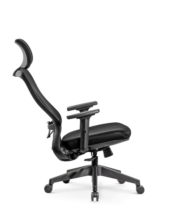 Alya ergonomikus irodai forgószék fejtámasszal, állítható deréktámasszal, dönthető háttámlával