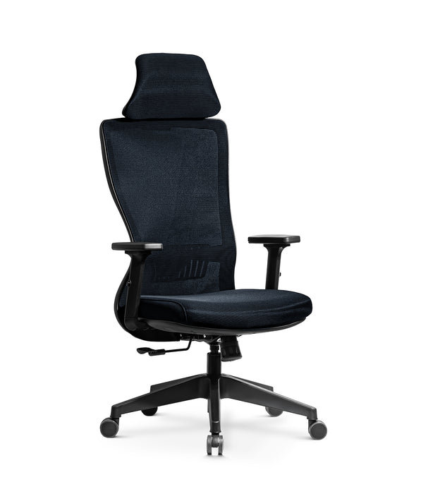 Alya ergonomikus irodai forgószék fejtámasszal, állítható deréktámasszal, dönthető háttámlával