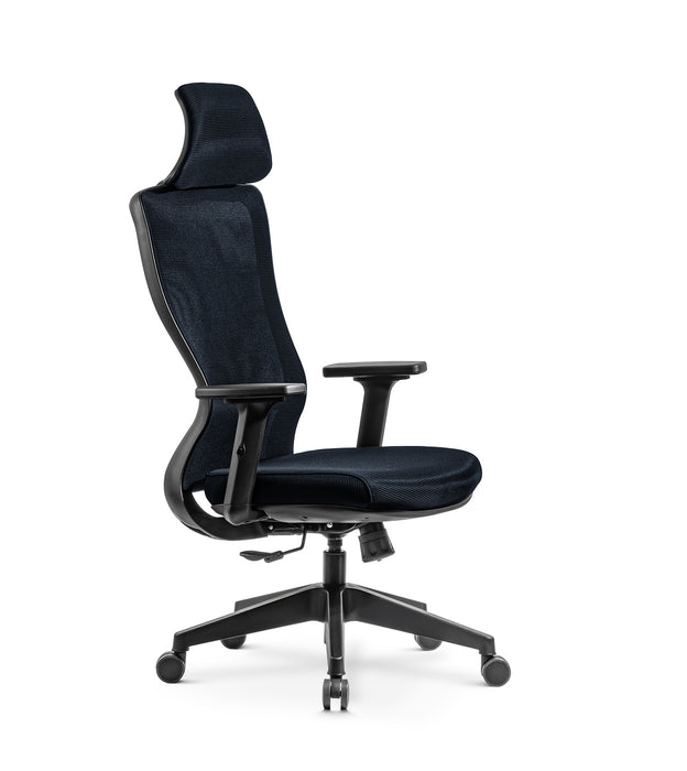 Alya ergonomikus irodai forgószék fejtámasszal, állítható deréktámasszal, dönthető háttámlával