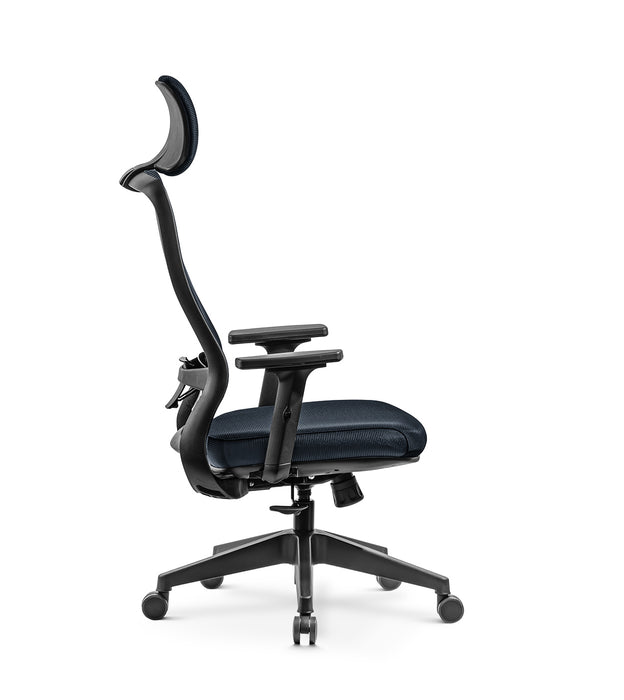 Alya ergonomikus irodai forgószék fejtámasszal, állítható deréktámasszal, dönthető háttámlával