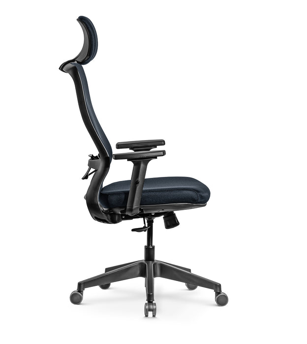 Alya ergonomikus irodai forgószék fejtámasszal, állítható deréktámasszal, dönthető háttámlával