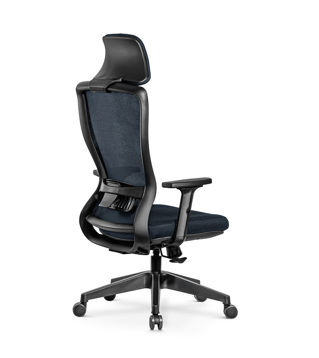 Alya ergonomikus irodai forgószék fejtámasszal, állítható deréktámasszal, dönthető háttámlával