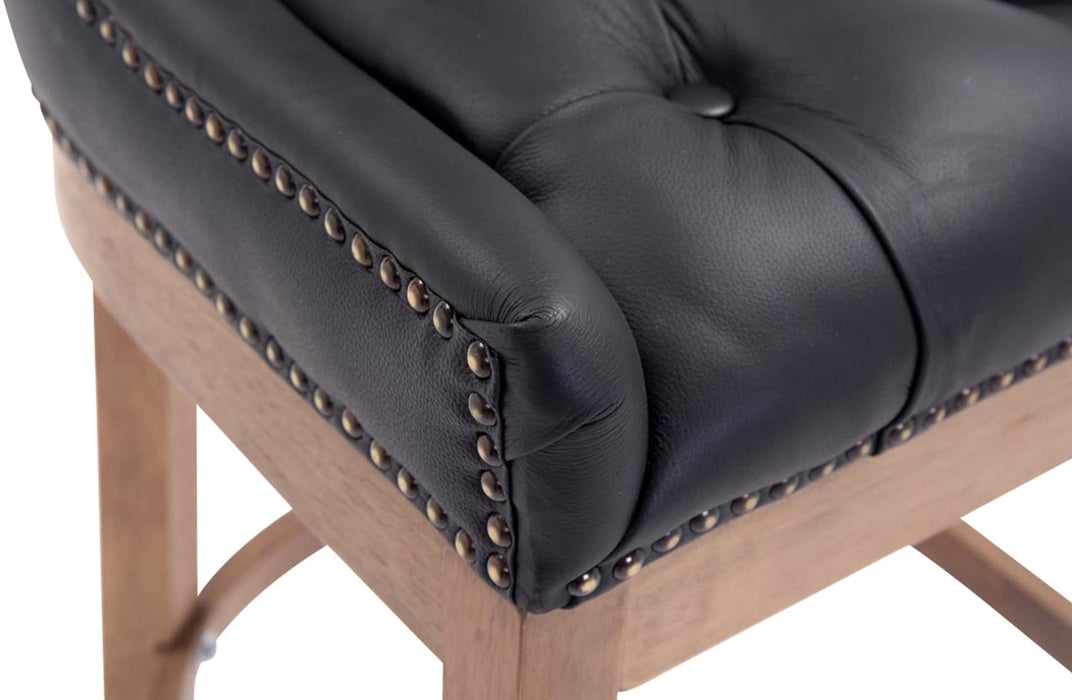 Buckingham mélytűzött valódi bőr bárszék