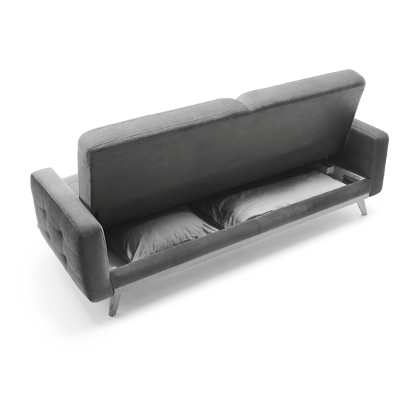 Napoli barna ágyazható kanapé tárolóval, fotellel
