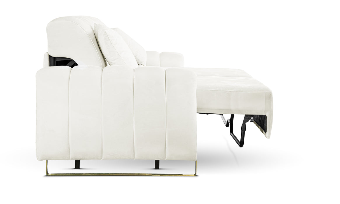 DIANA Gold kanapé, elektromosan ágyazható, bézs bársony
