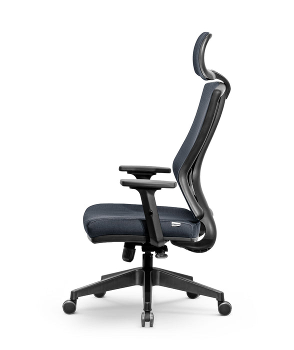 Ello ergonomikus irodai forgószék deréktámasszal, fejtámasszal, 3D Air mesh hálós