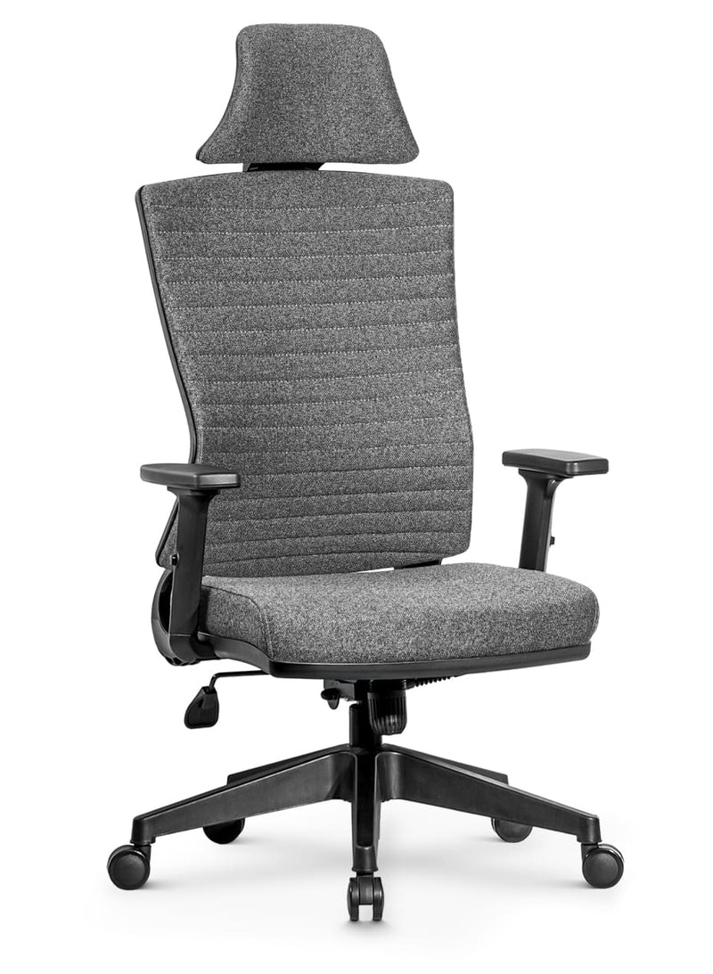 Ello_ergonomikus_szurke_szovet_irodai_forgoszek_derektamasszal_fejtamasszal_muanyag_csillagtalpal1_Deluzzo