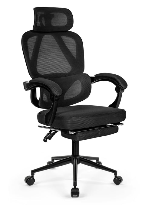 Gander_ergonomikus_fekete_halos_irodai_szek_labtartoval_fekete_fem_csillagtalp_Deluzzo