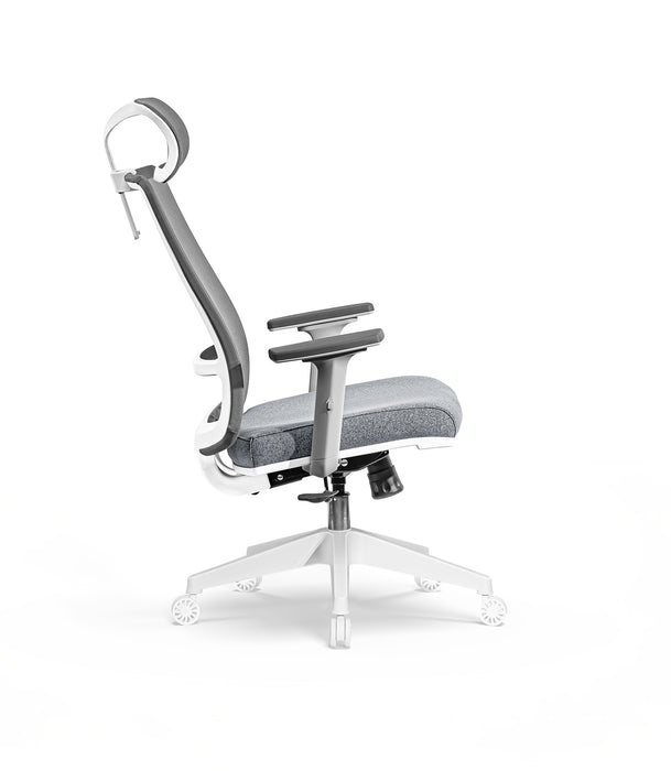 Garda ergonomikus irodai forgószék állítható deréktámasszal, mesh háló, 2D karfa - Fehér váz