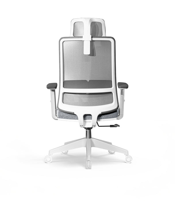 Garda ergonomikus irodai forgószék állítható deréktámasszal, mesh háló, 2D karfa - Fehér váz