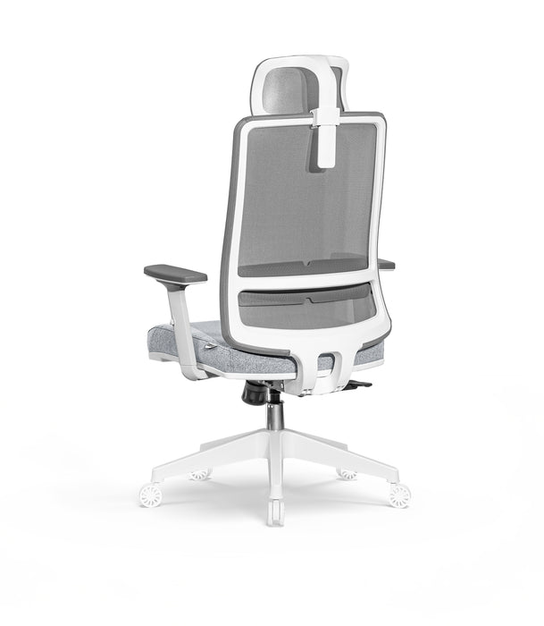 Garda ergonomikus irodai forgószék állítható deréktámasszal, mesh háló, 2D karfa - Fehér váz