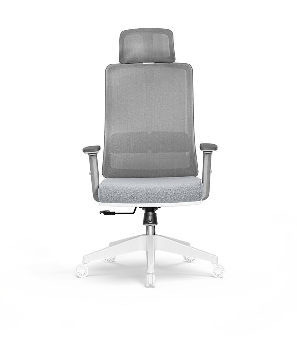 Garda ergonomikus irodai forgószék állítható deréktámasszal, mesh háló, 2D karfa - Fehér váz