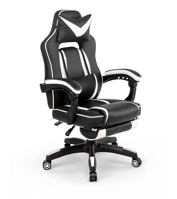 Heat_irogai_gamer_szek_feher_fekete_mubor_Deluzzo