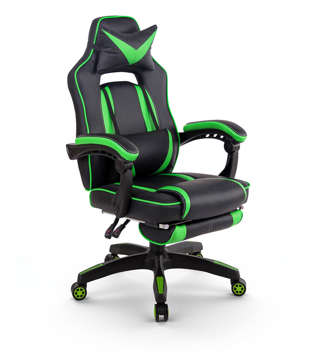Heat_irogai_gamer_szek_zold_fekete_mubor_Deluzzo