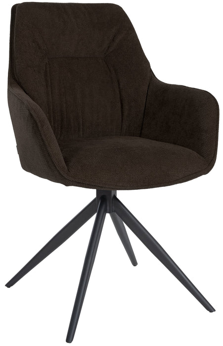 Jules_forgo_etkezoszek_barna_szovet _huzattal_fekete_fem_lab_Deluzzo