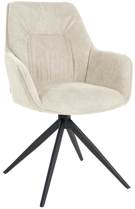 Jules_forgo_etkezoszek_krem_szovet _huzattal_fekete_fem_lab_Deluzzo