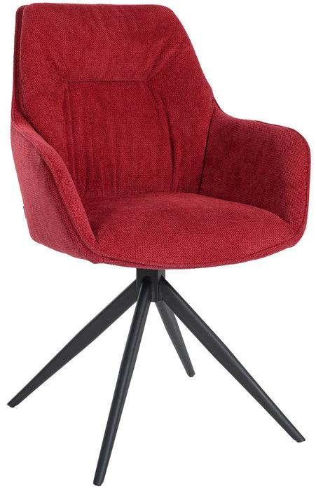 Jules_forgo_etkezoszek_piros_szovet _huzattal_fekete_fem_lab_Deluzzo