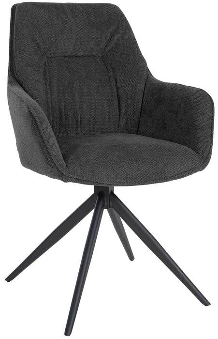 Jules_forgo_etkezoszek_sotetszurke_szovet _huzattal_fekete_fem_lab_Deluzzo