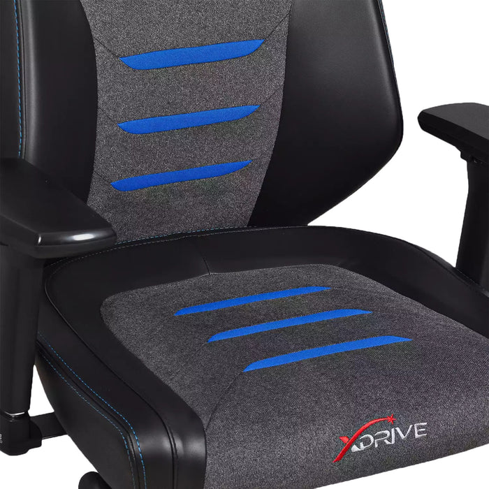 KARATAY Ergonomikus gamer szék, állítható nyakpárnával, 4D kartámasszal / kék betét