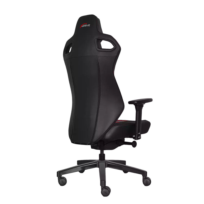 KARATAY Ergonomikus gamer szék, állítható nyakpárnával, 4D kartámasszal / piros betét