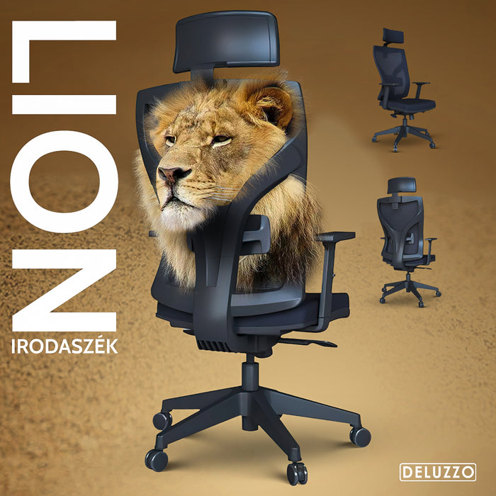 Lion 3D AirMesh irodai forgószék állítható deréktámasz, fejtámasz, kartámasz