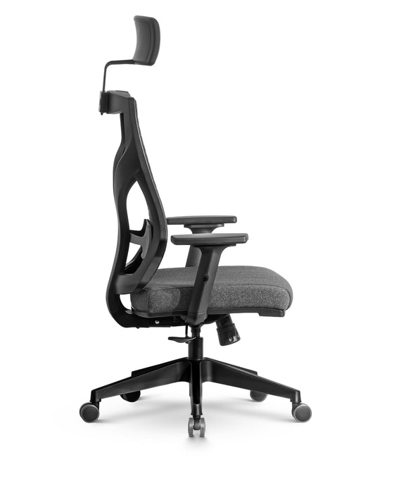 Lion ergonomikus szövet irodai forgószék állítható deréktámasz, emelhető fejtámla, 2D kartámasz