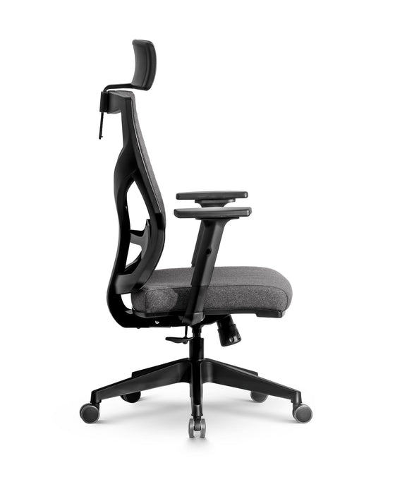 Lion ergonomikus szövet irodai forgószék állítható deréktámasz, emelhető fejtámla, 2D kartámasz