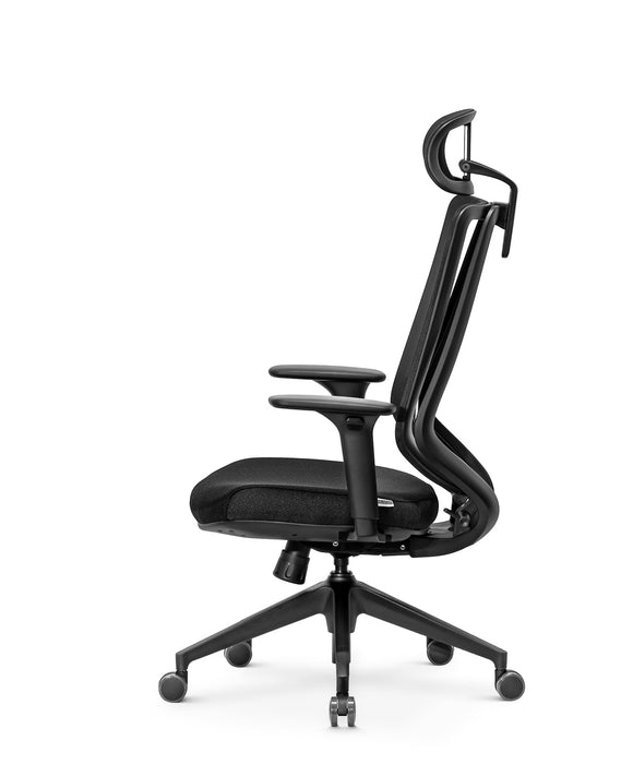 Marvini ergonomikus irodai forgószék állítható deréktámasszal, fejtámasszal, 3D Air mesh hálós - fekete