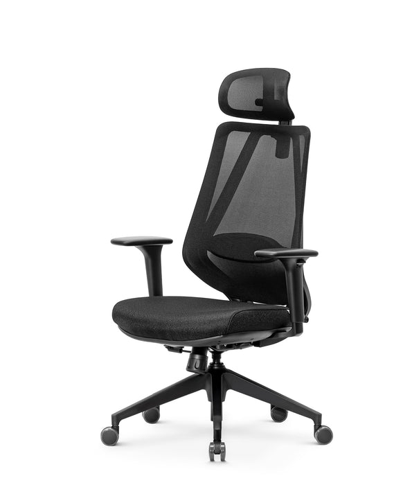 Marvini ergonomikus irodai forgószék állítható deréktámasszal, fejtámasszal, 3D Air mesh hálós - fekete