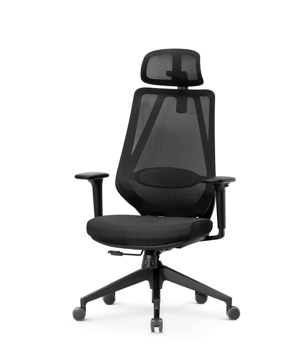 Marvini ergonomikus irodai forgószék állítható deréktámasszal, fejtámasszal, 3D Air mesh hálós - fekete