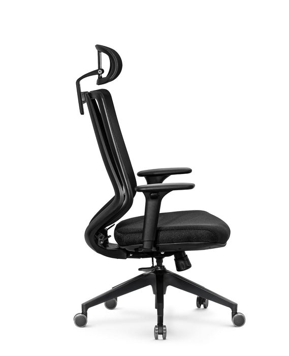 Marvini ergonomikus irodai forgószék állítható deréktámasszal, fejtámasszal, 3D Air mesh hálós - fekete