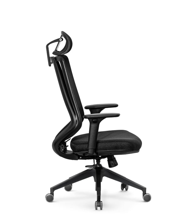 Marvini ergonomikus irodai forgószék állítható deréktámasszal, fejtámasszal, 3D Air mesh hálós - fekete