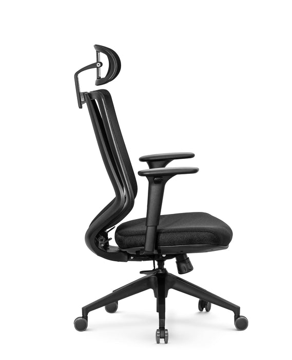 Marvini ergonomikus irodai forgószék állítható deréktámasszal, fejtámasszal, 3D Air mesh hálós - fekete