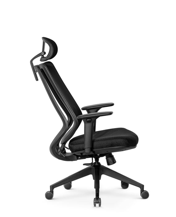 Marvini ergonomikus irodai forgószék állítható deréktámasszal, fejtámasszal, 3D Air mesh hálós - fekete