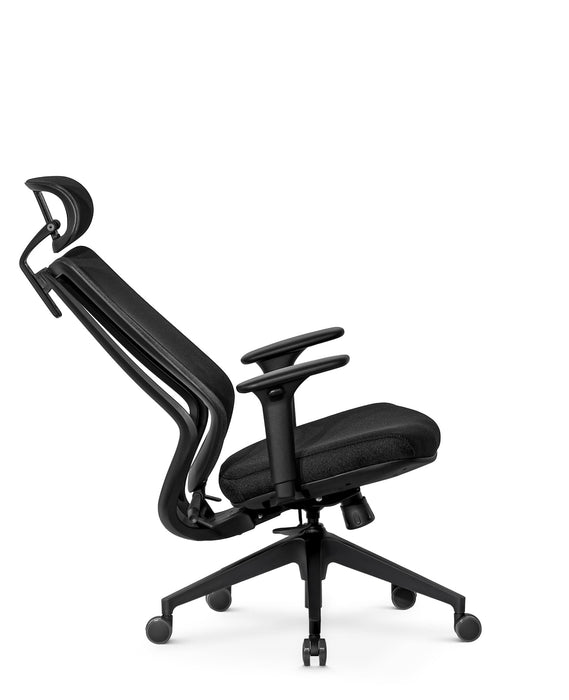 Marvini ergonomikus irodai forgószék állítható deréktámasszal, fejtámasszal, 3D Air mesh hálós - fekete