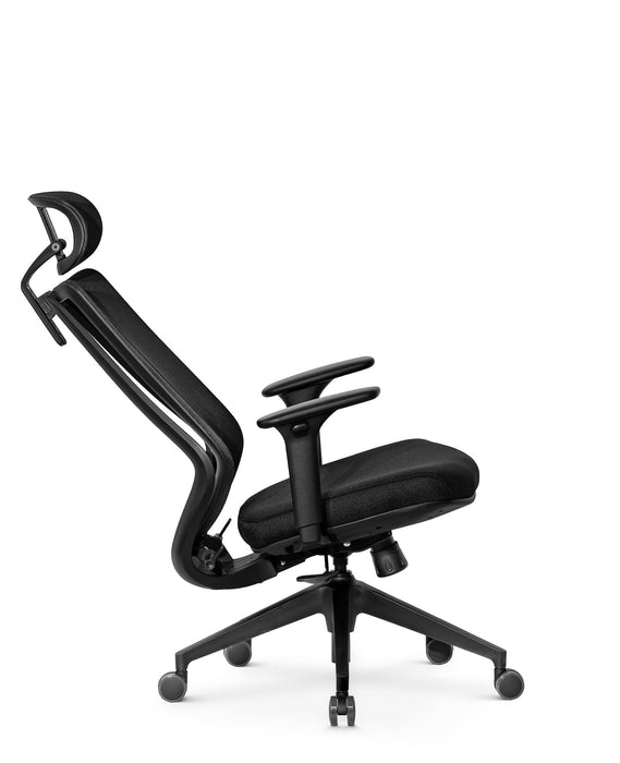 Marvini ergonomikus irodai forgószék állítható deréktámasszal, fejtámasszal, 3D Air mesh hálós - fekete