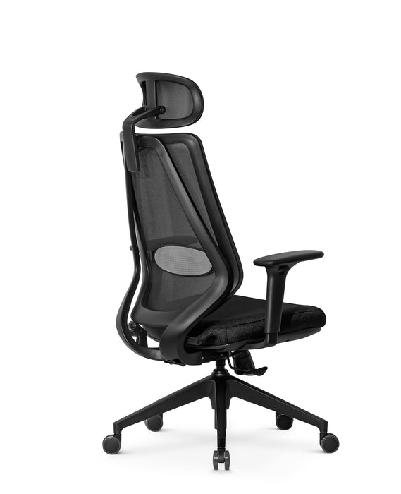 Marvini ergonomikus irodai forgószék állítható deréktámasszal, fejtámasszal, 3D Air mesh hálós - fekete