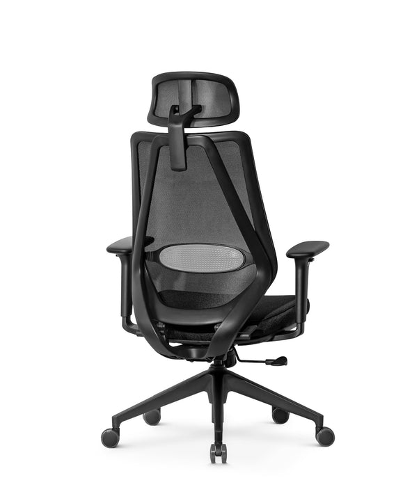 Marvini ergonomikus irodai forgószék állítható deréktámasszal, fejtámasszal, 3D Air mesh hálós - fekete