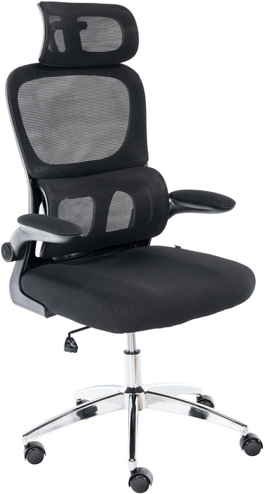 Overton_ergonomikus_irodai_forgoszek_lehajthato_karfa_fekete_halos_hattamla_krom_csillagtalp_Deluzzo