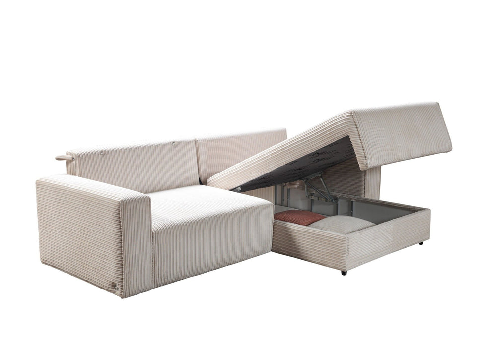 Palvin mini L-alakú kanapé, ágyazható, ágyneműtartós