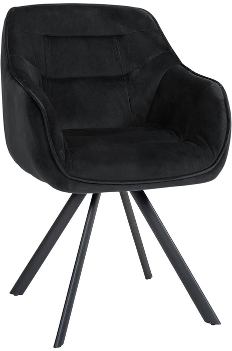 Russel_etkezoszek_fekete_barsony_huzattal_fekete_lab_forgathato_ules_fekete_fem_lab_Deluzzo