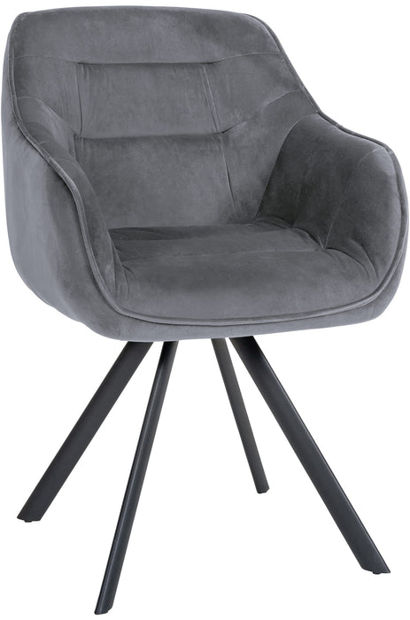 Russel_etkezoszek_sotetszurke_barsony_huzattal_fekete_lab_forgathato_ules_fekete_fem_lab_Deluzzo