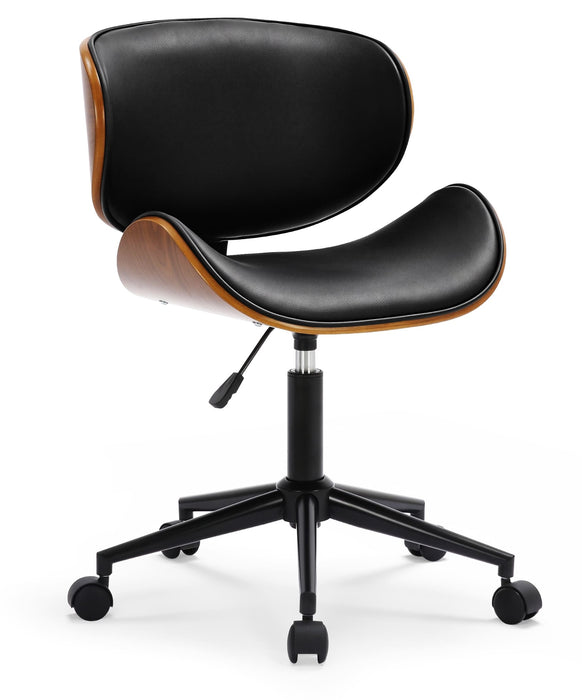 Sammy_hajlitott_fa_irodai_design_szek_diofa_vaz_fekete_mubor_karpit_fekete_fem_csillagtalp_Deluzzo