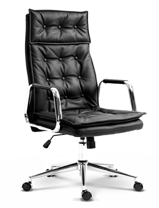 Sotira_fekete_valodi_bor_ergonomikus_irodai_vezetoi_forgoszek_krom_csillagtalp_Deluzzo