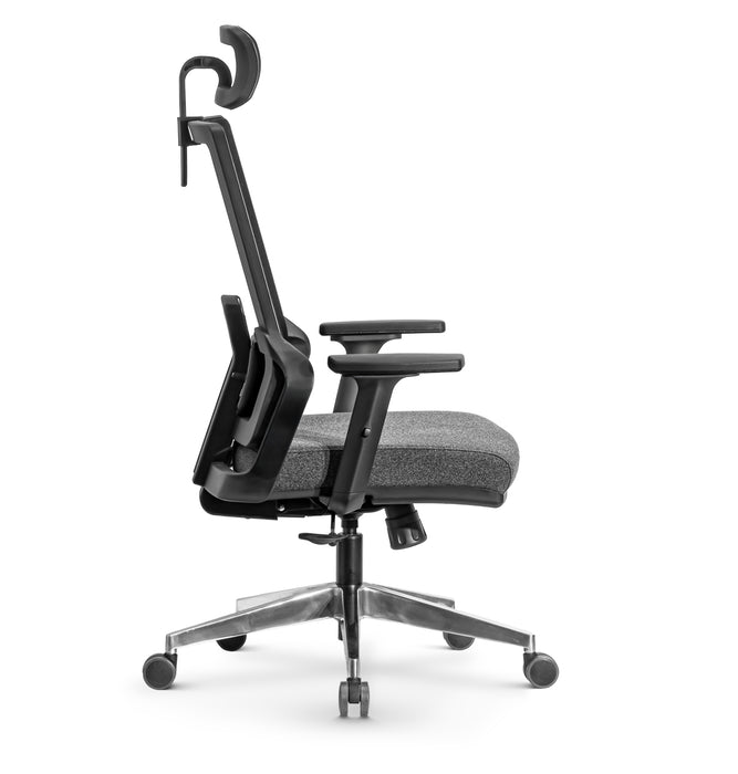 Tremezzo multifunkciós hálós irodai forgószék, állítható fejtámasz, karfa, deréktámasz, multiblokk mechanika, fém csillagtalp