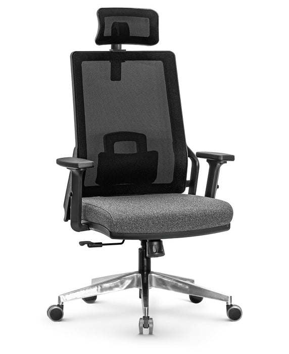 Tremezzo multifunkciós hálós irodai forgószék, állítható fejtámasz, karfa, deréktámasz, multiblokk mechanika, fém csillagtalp