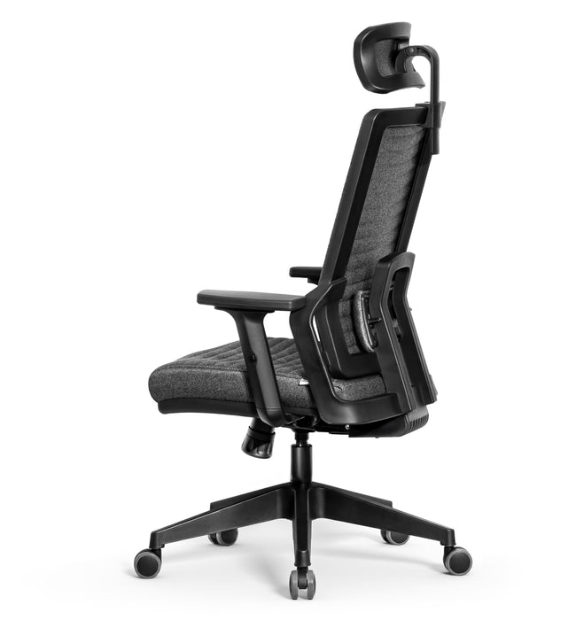 Tremezzo multifunkciós szövet irodai forgószék, állítható deréktámasz, 2D kartámasz, emelhető és dönthető fejtámla, multiblokk mechanika
